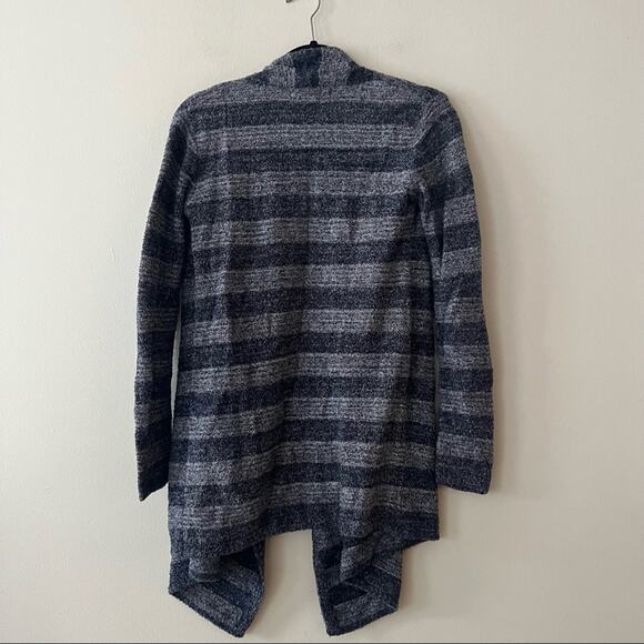 Barefoot Dreams CozyChic Lite Calypso Blue Striped Wrap Cardigan - Picture 6 of 7